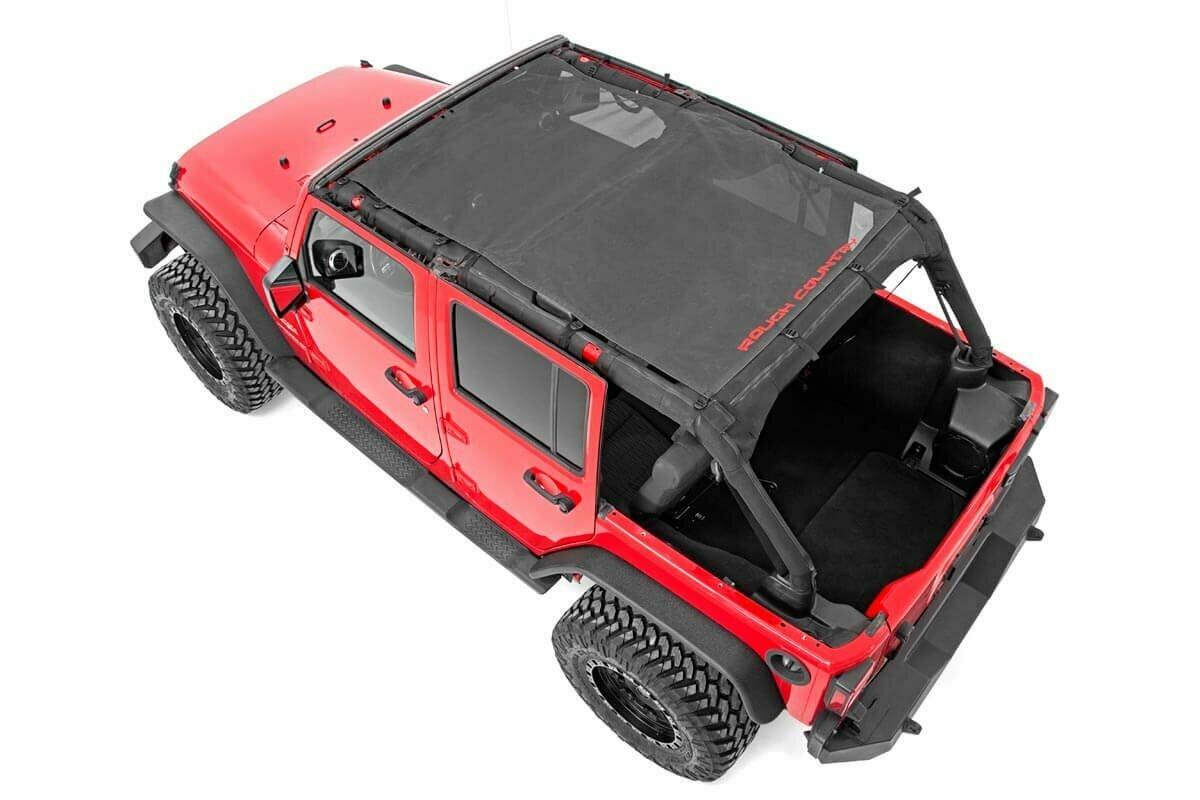 Jeep Wrangler JK Unlimited Mesh Bikini Top Plus (07-18 4-Door | Black)