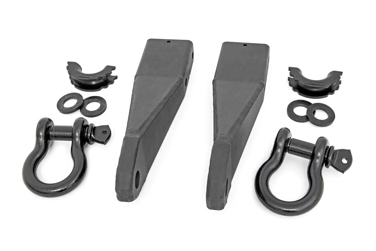 GMC Tow Hook to Shackle Conversion kit w/ D-Rings & Rubber Isolators (2020 2500 HD)
