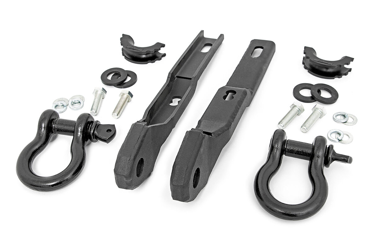Nissan Tow Hook to Shackle Conversion Kit w/ D-Rings & Rubber Isolators (04-20 Titan)