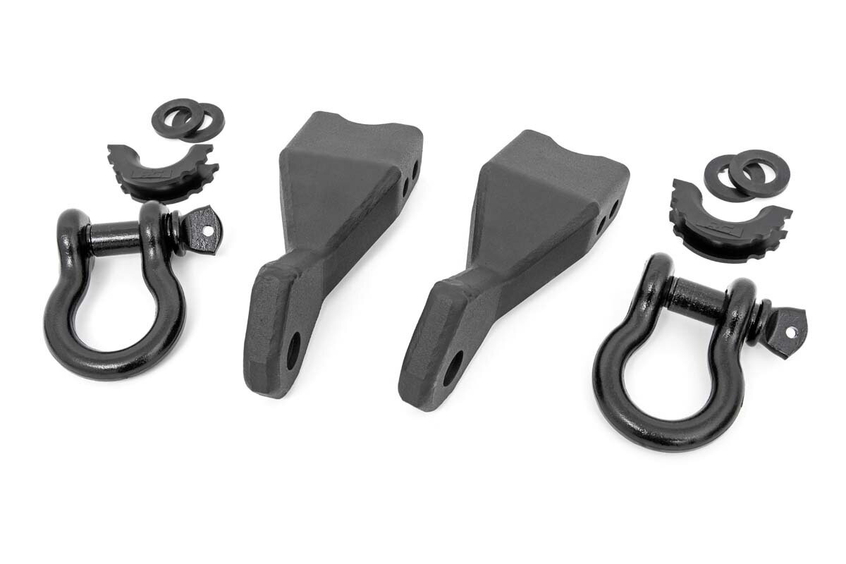 Chevy Tow Hook to Shackle Conversion Kit w/ Standard D-Rings & Rubber Isolators (19-20 Silverado 1500)