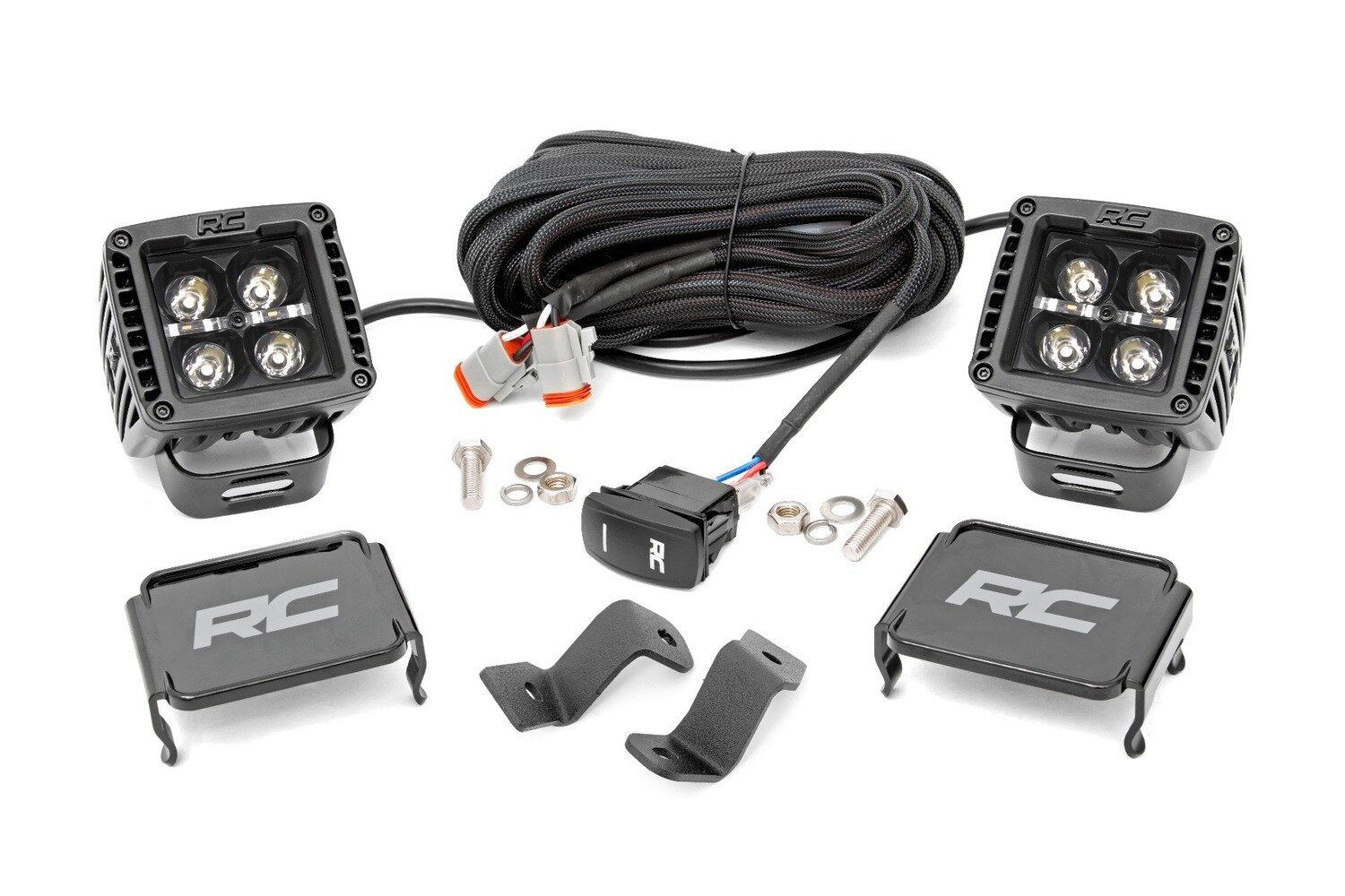 LED Light | Ditch Mount | 2" Black Pair | Amber DRL | Ford F-150 (15-22)