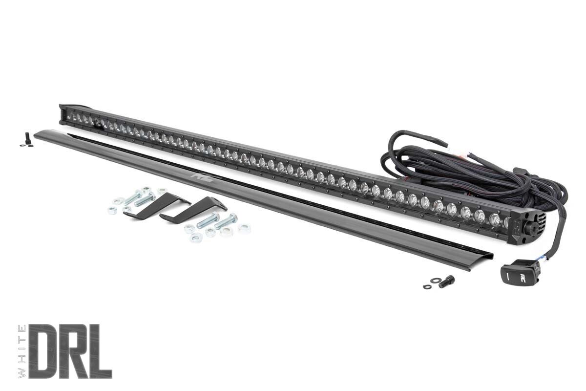 LED Light | Cage Mount | 50" Black Single Row | White DRL | Honda Pioneer 1000 (16-22)