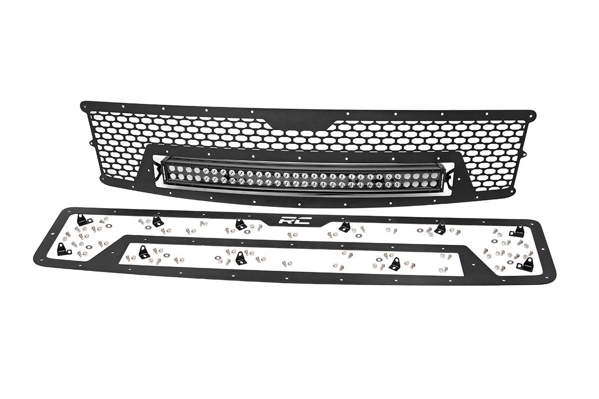 Mesh Grille | 30" Dual Row LED | Black | Chevy Silverado 1500 (07-13)