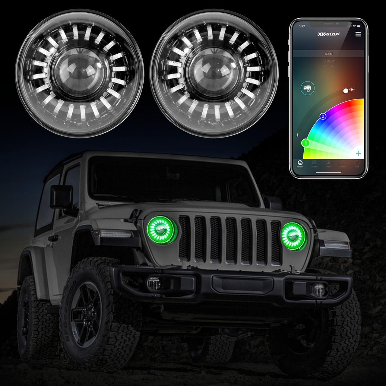 7" LED HEADLIGHT KIT FOR JEEP