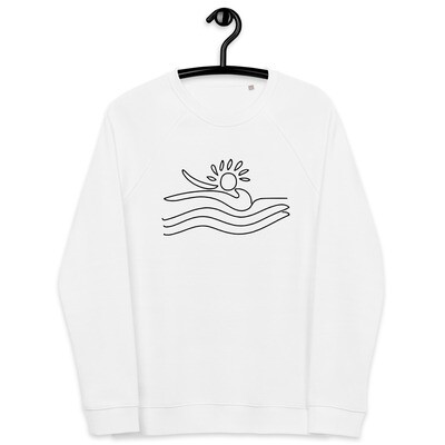 Sun and Waves - Unisex Organic Raglan Sweatshirt