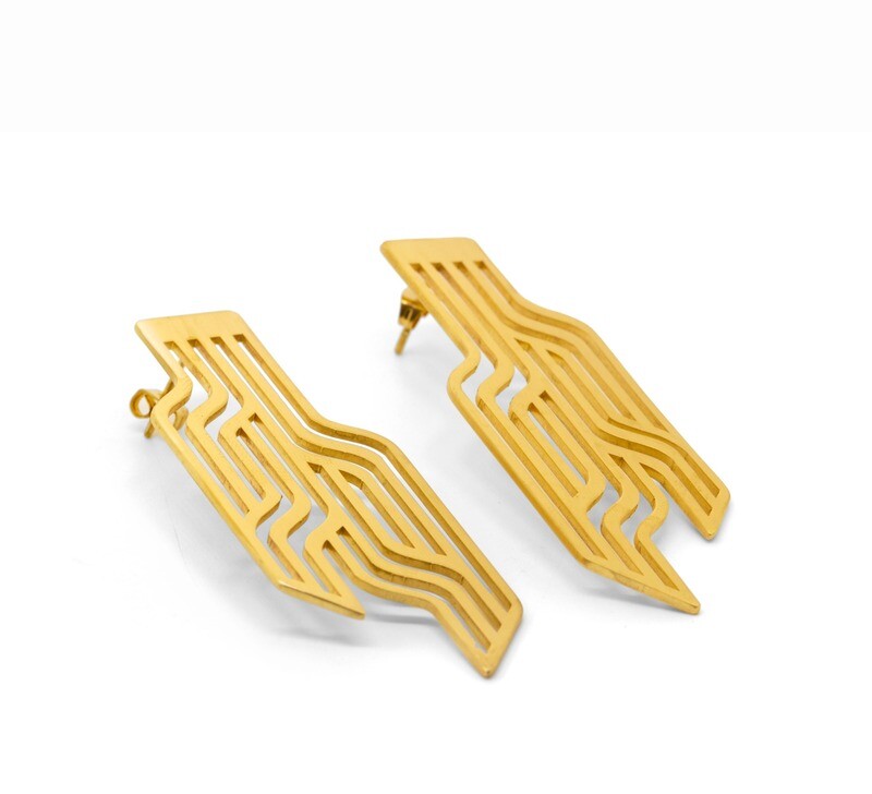 Dancing pattern- Large earrings-