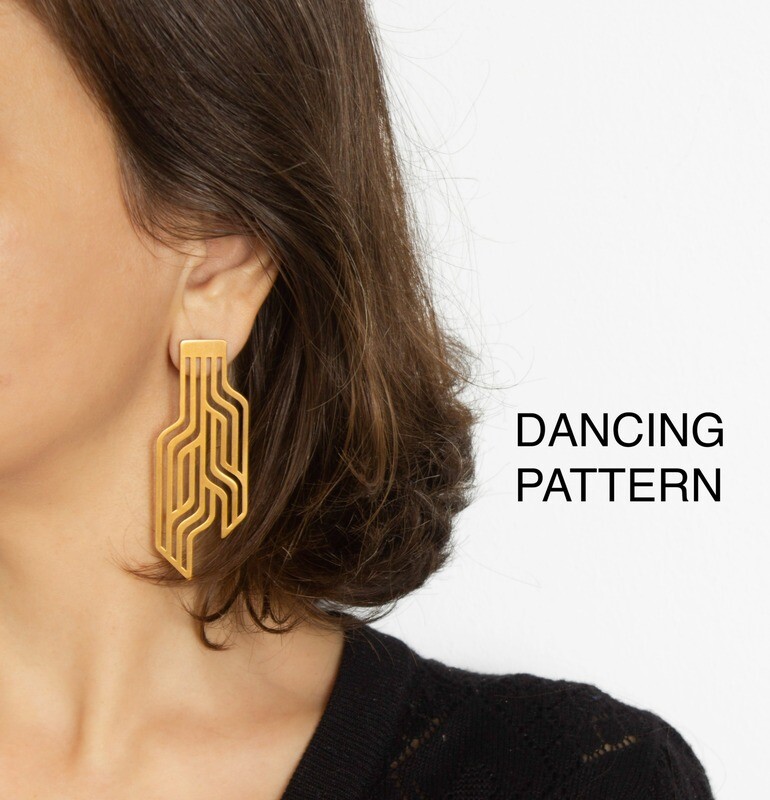 Dancing pattern- Large earrings-