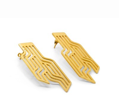 Dancing pattern- Large earrings-