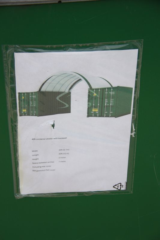 Containerzelt - Containerüberdachung - 12 x 6 x 2 Meter Containerzelt - Containerüberdachung - 12 x 6 x 2 Meter