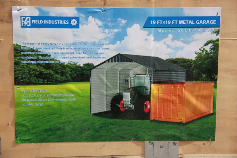 Metallgarage - Blechgarage - Wellblechhalle - 5,8 x 8 x 4,85 Meter