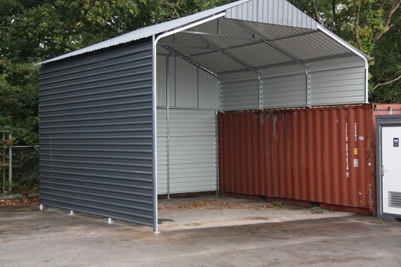 Metallgarage - Blechgarage - Wellblechhalle - 5,8 x 8 x 4,85 Meter