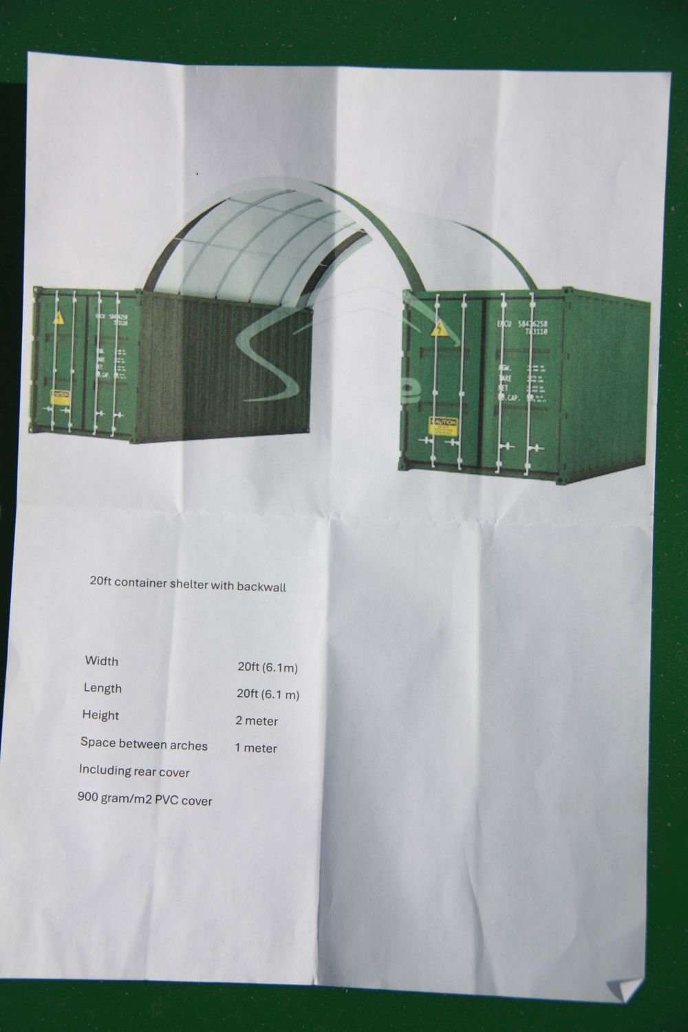 Containerüberdachung - Containerdach - 6 x 6 x 2 Meter