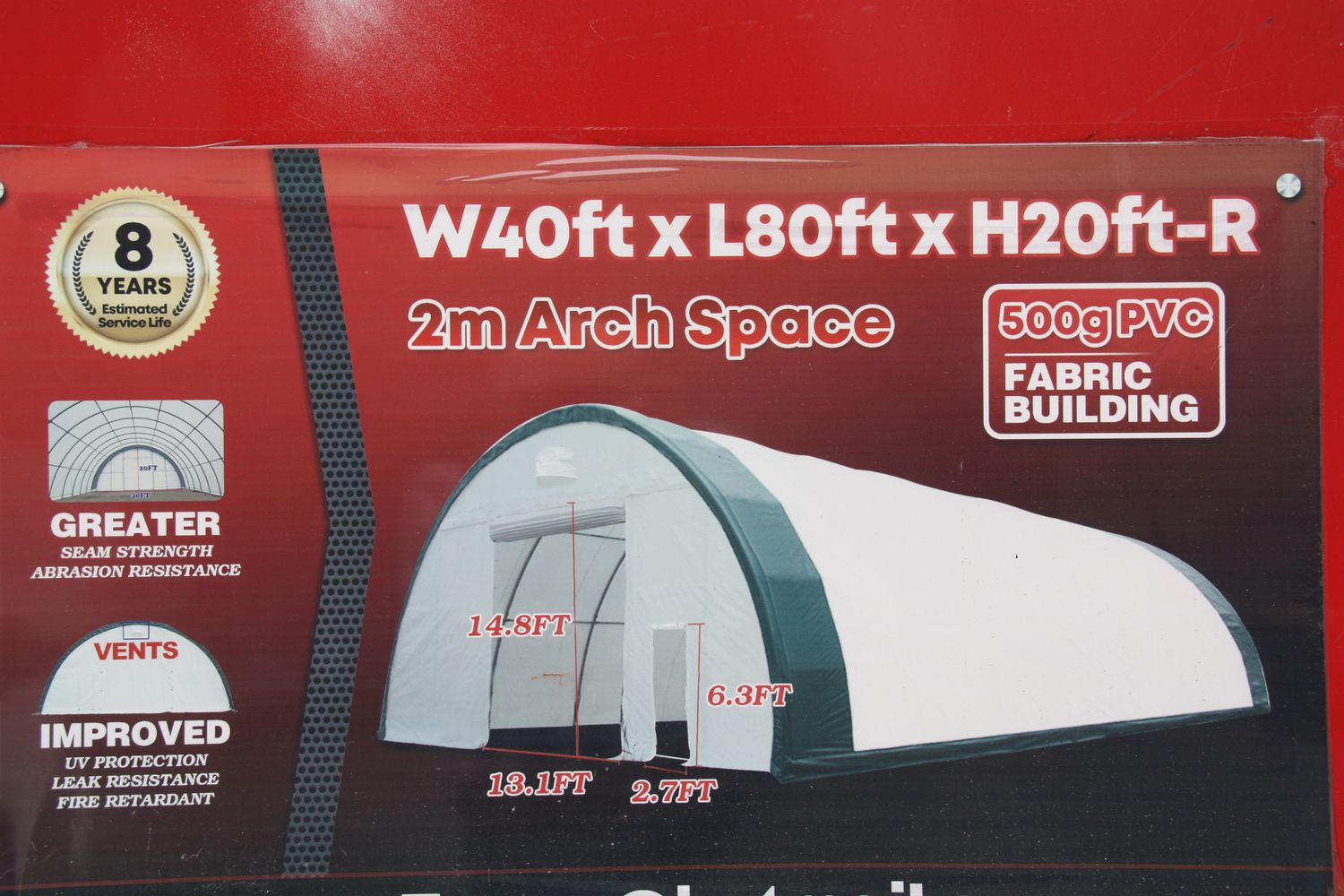 Rundbogen Lagerzelt Zelt 12,2 m x 24,2 m x 6,1 m Rundbogen Lagerzelt Zelt 12,2 m x 24,2 m x 6,1 m