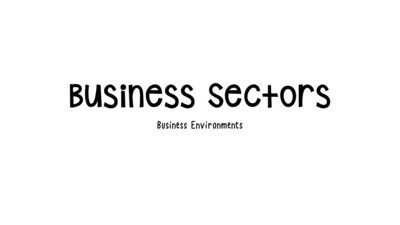 Gr 10 Business Sectors