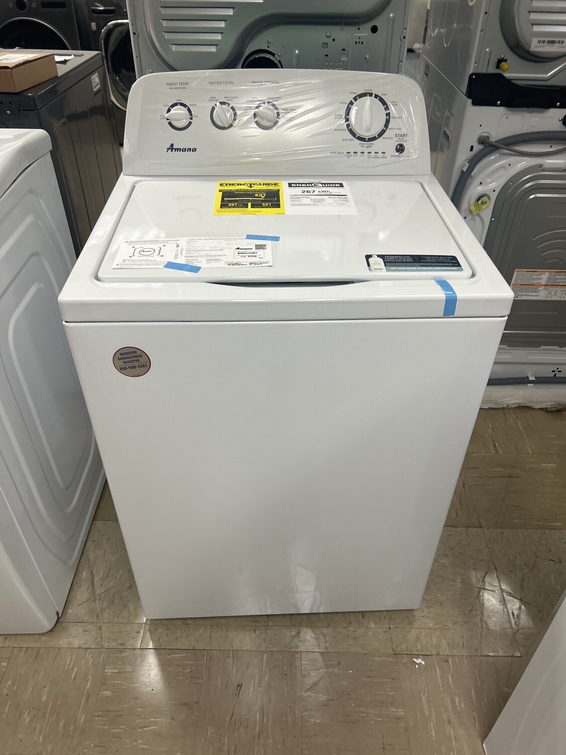 Amana 3.8-cu ft High Efficiency Agitator Top-Load Washer (White) 