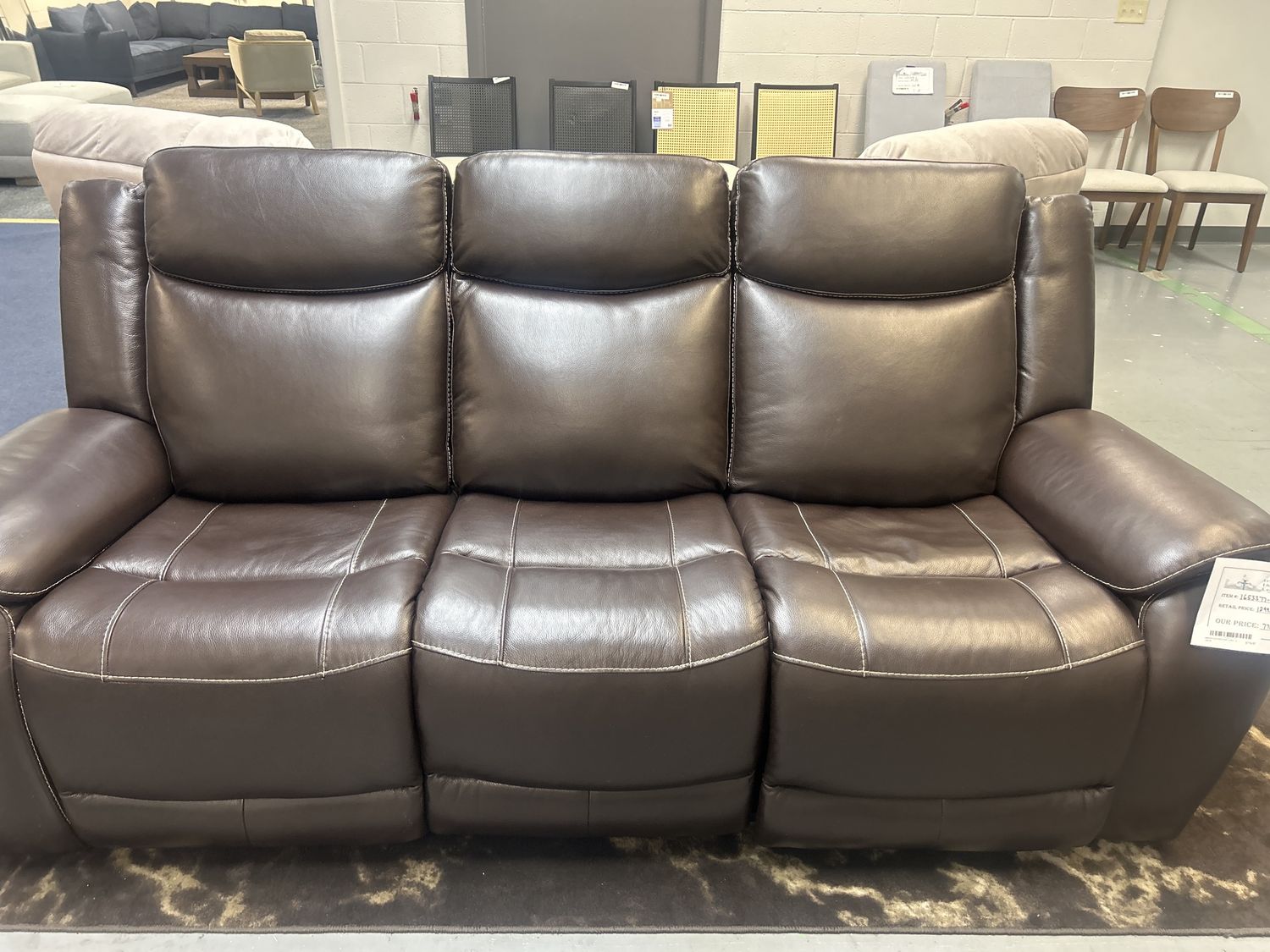 HARVEY LEATHER PWR SOFA - 6