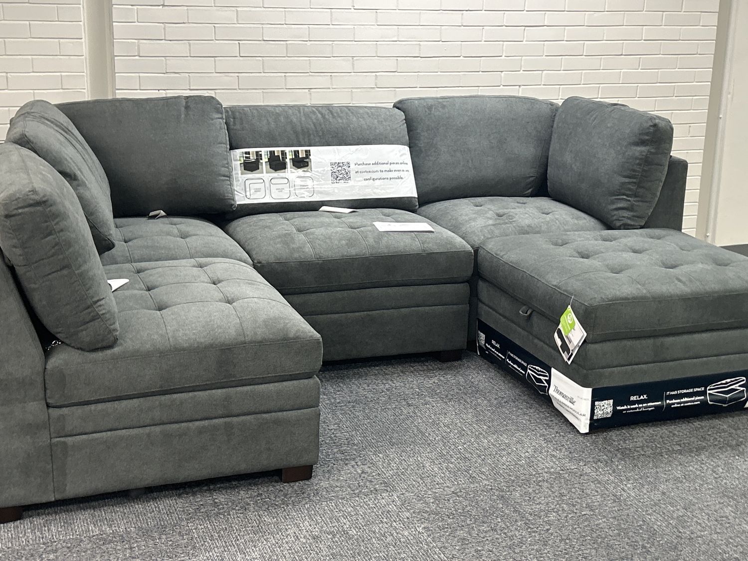TISDALE 6PC FAB SECT GRAY - 35