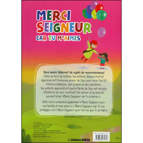 MERCI SEIGNEUR CAR TU M'AIMES-10 HISTOIRES DE LA BIBLE POUR DIRE MERCI -