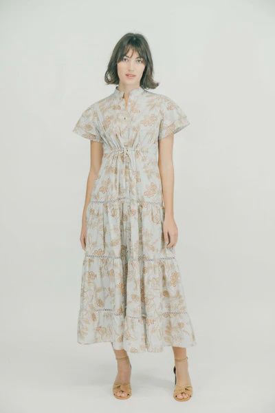 Hurley Flutter Sleeve Tiered Maxi Dress - Golden Grove