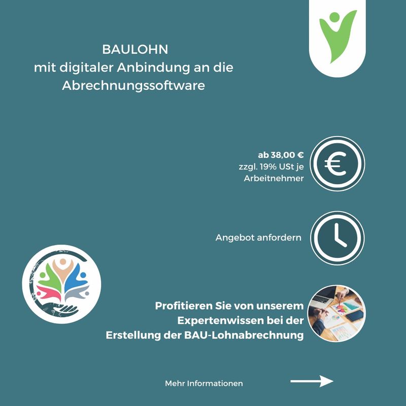 BAULOHN mit digitaler Anbindung an die Abrechnungssoftware