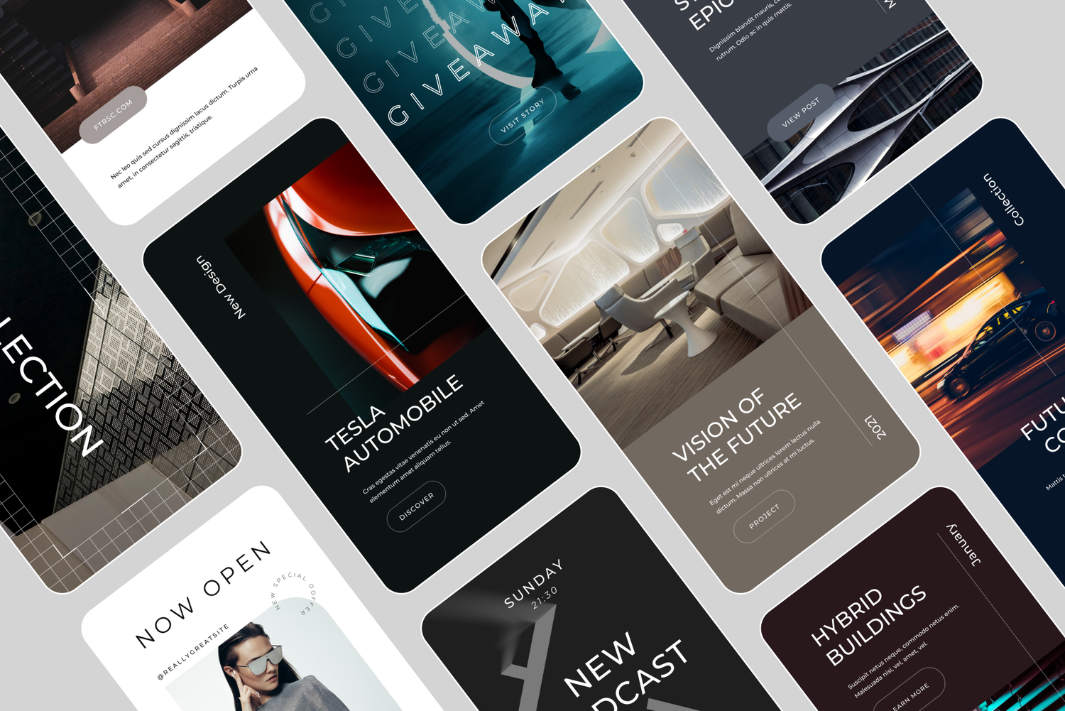 Futuristic Figma and Sketch Social Media Templates Pack