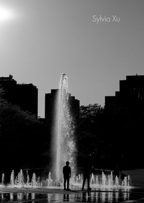 Fountain, Place des Arts Montreal - Photograph by Sylvia Xu