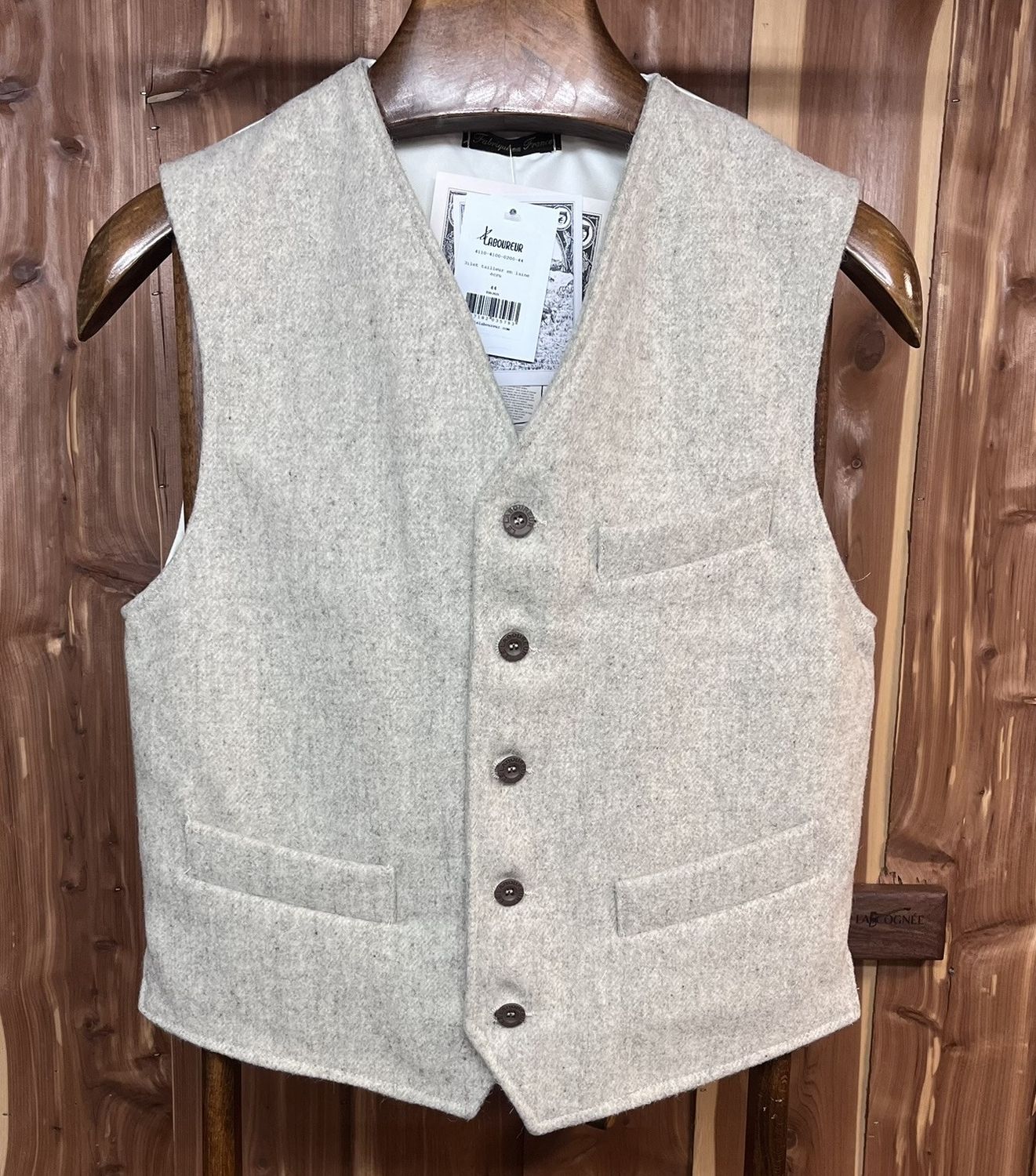 Ecru Wool tailored Vest - Le Laboureur