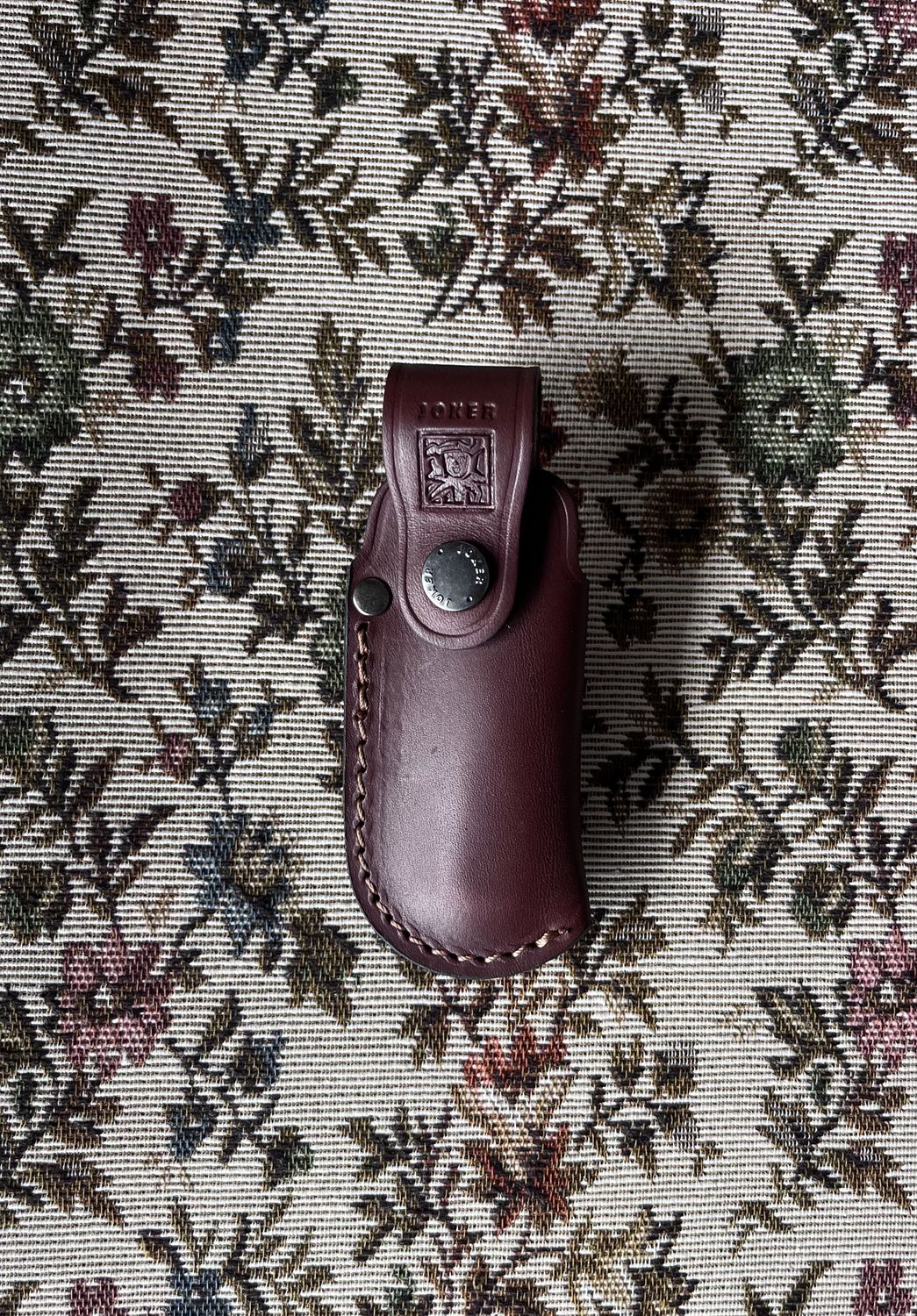 Brown Leather Pouch for Joker Pocket Knife (115 x 40 mm) - Cuchillería Joker