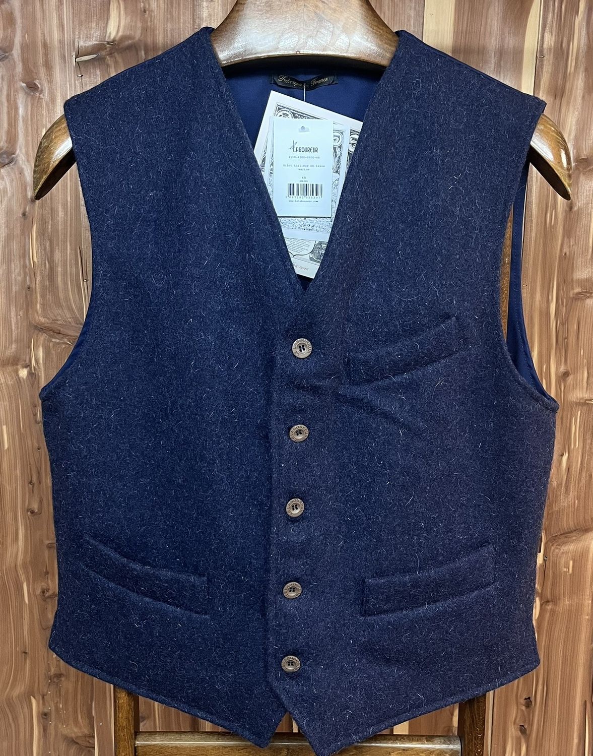 Navy Wool tailored Vest - Le Laboureur