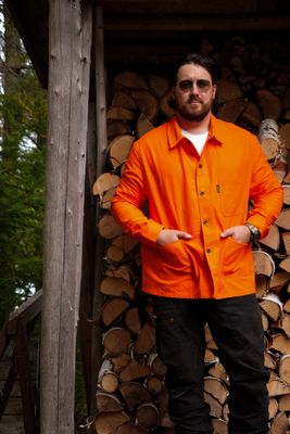 Blaze Orange 100% cotton Hunting Jacket - Le Laboureur Blaze Orange 100% cotton Hunting Jacket - Le Laboureur