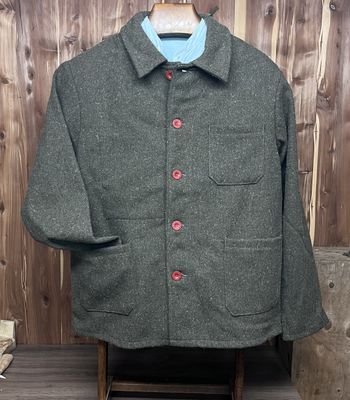 Khaki 100% Wool Work Coat – Le Laboureur Khaki 100% Wool Work Coat – Le Laboureur