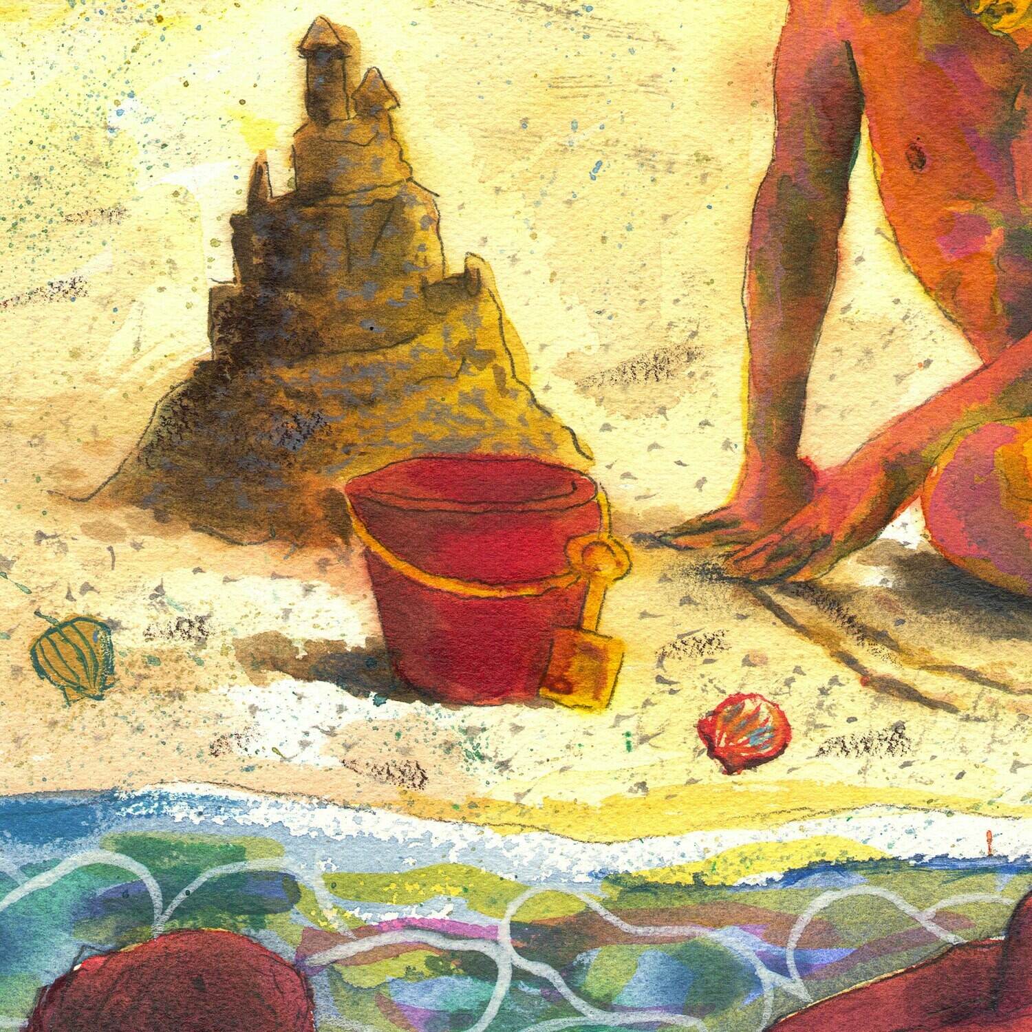 "Sand Castle" Original Watercolor