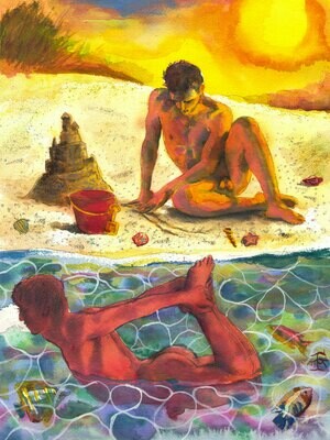 "Sand Castle" Original Watercolor