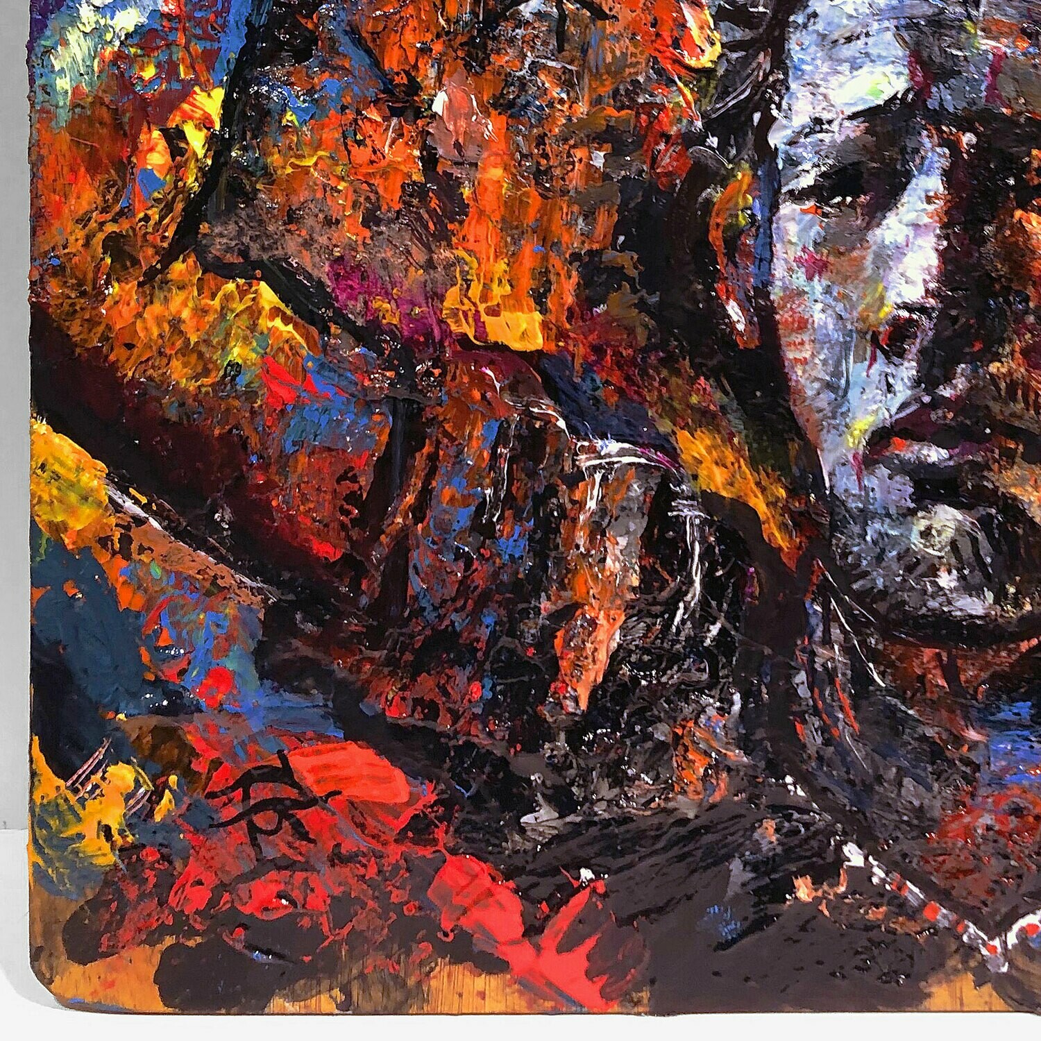 "Self-Portrait Painted on a Retired Palette..." Original Painting