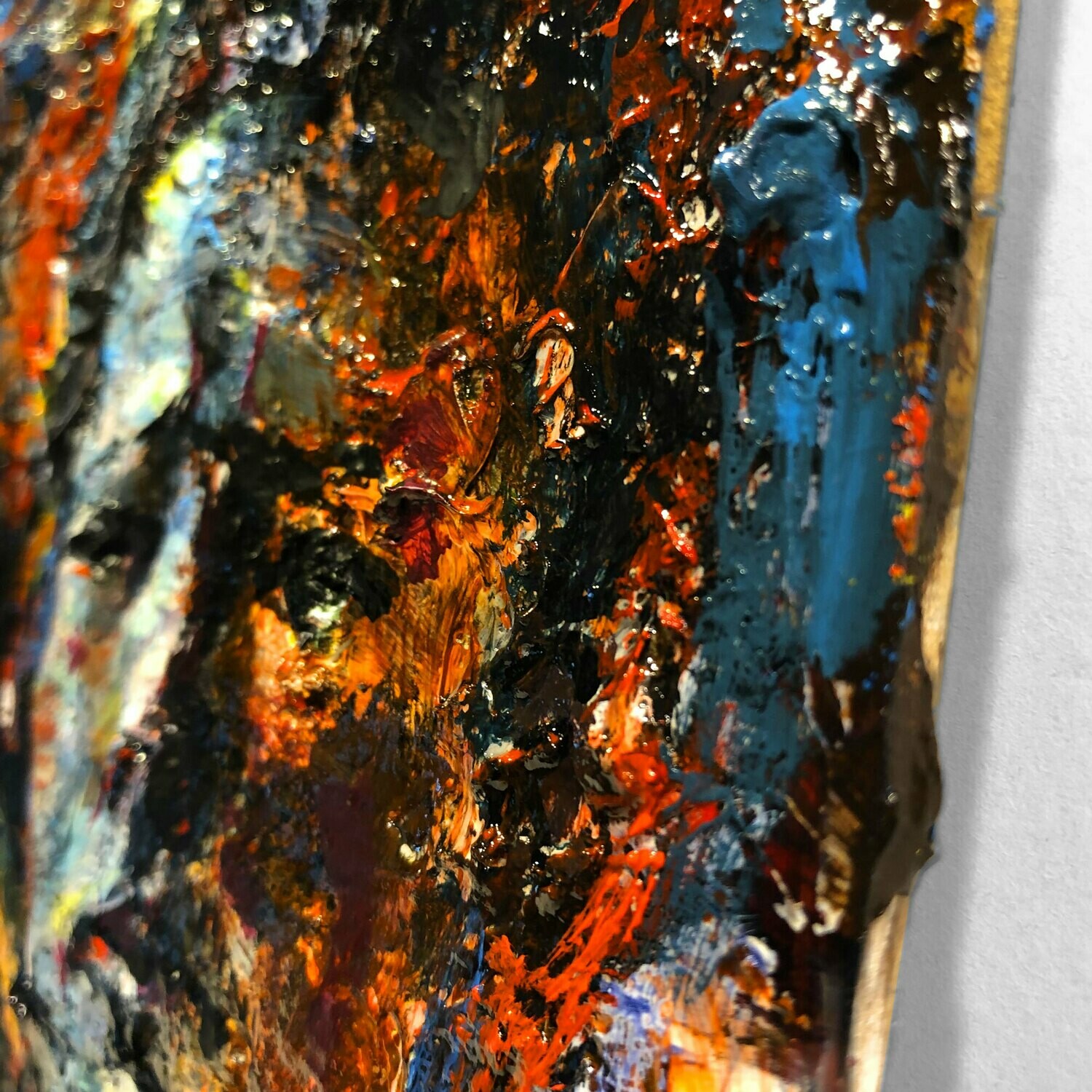 "Self-Portrait Painted on a Retired Palette..." Original Painting