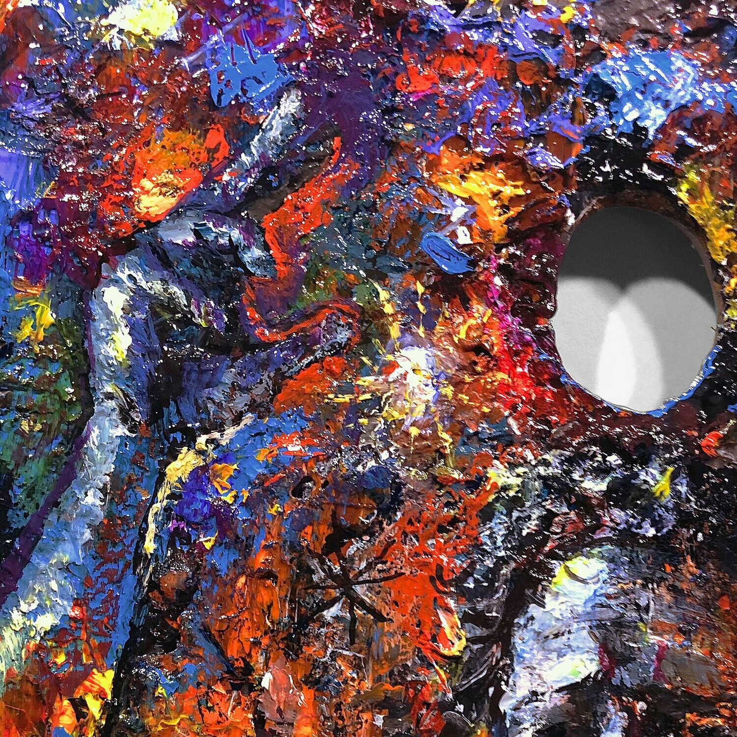 "Self-Portrait Painted on a Retired Palette..." Original Painting