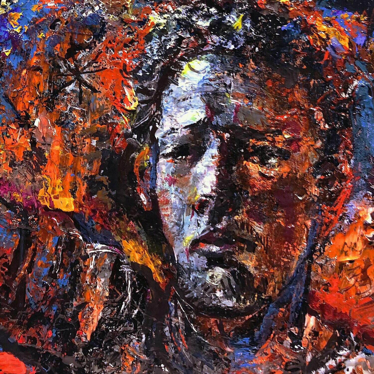 "Self-Portrait Painted on a Retired Palette..." Original Painting