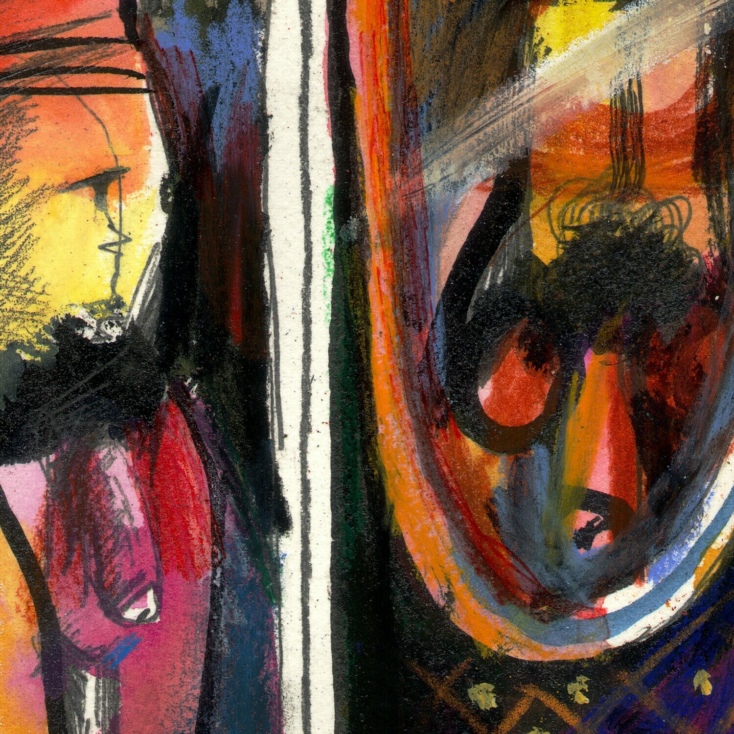 "Self-Portrait à la Picasso" Original Mixed-Media Work