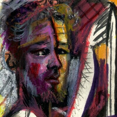 "Self-Portrait à la Picasso" Original Mixed-Media Work