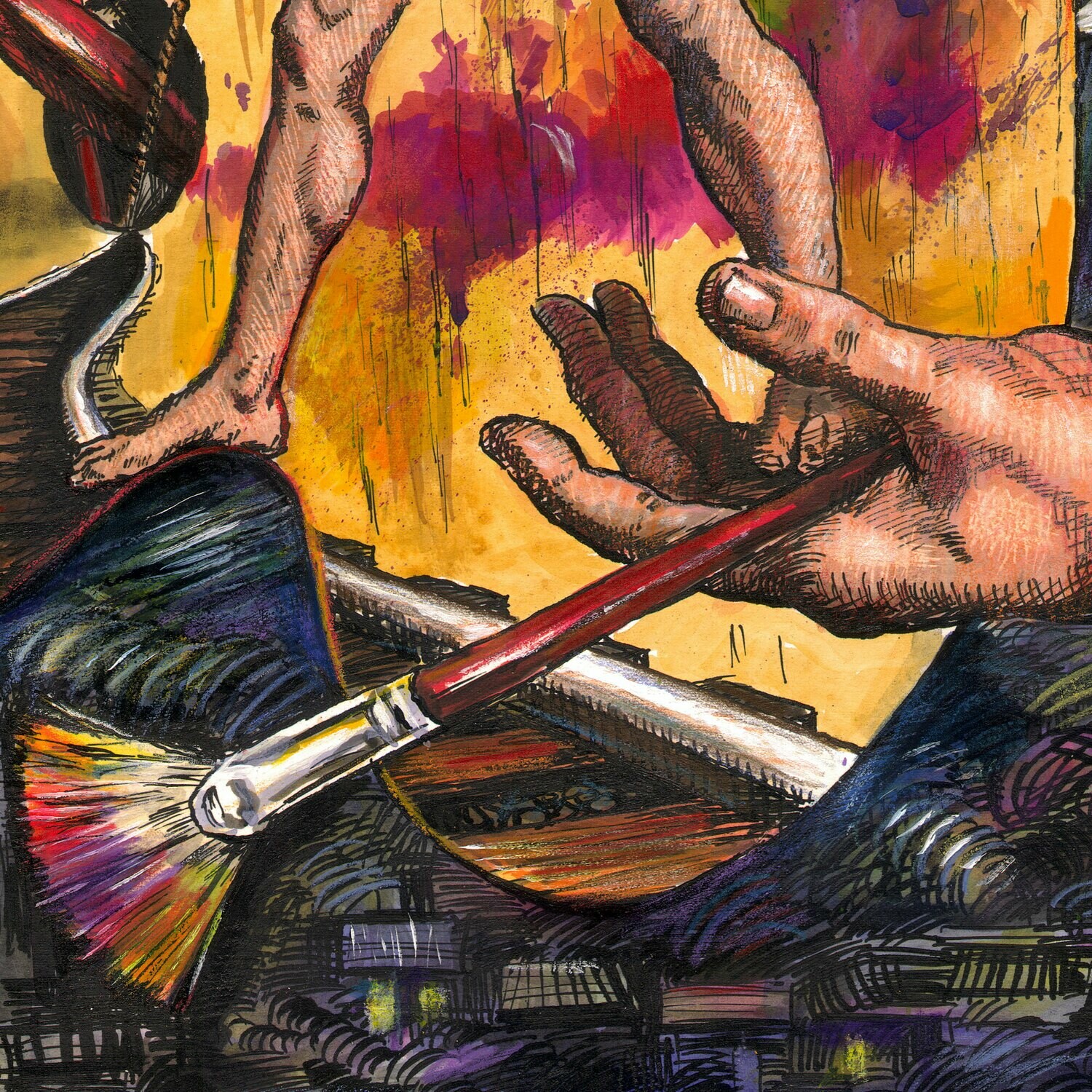 "Painter of the Night" Original Work on Paper