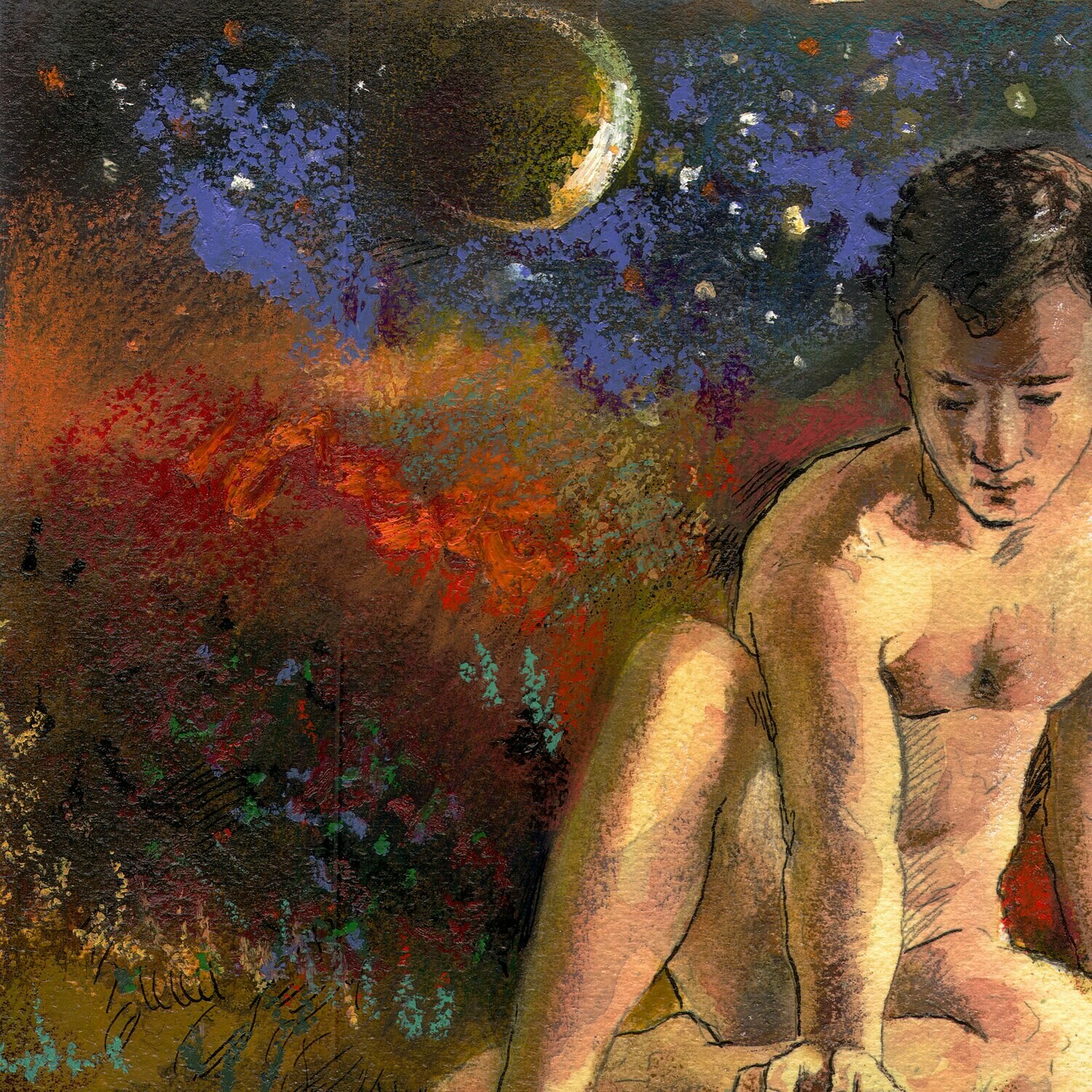 "Night Reflection" Original Mixed-Media Work