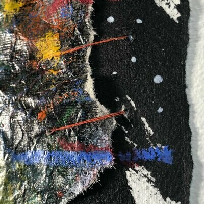 "Crumpled Self-Portrait (for Fraser)" Original Mixed-Media Work