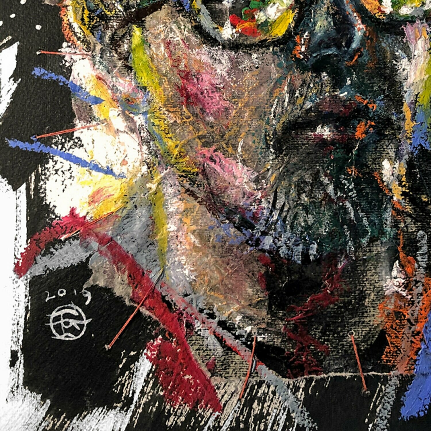 "Crumpled Self-Portrait (for Fraser)" Original Mixed-Media Work