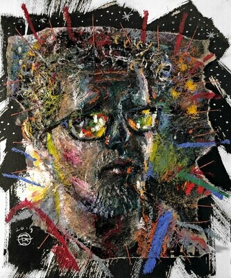 "Crumpled Self-Portrait (for Fraser)" Original Mixed-Media Work
