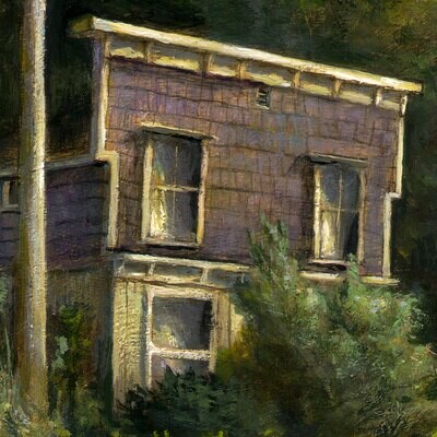 "Drawn Shades (Abandoned House in Monson, Maine)" Original Painting