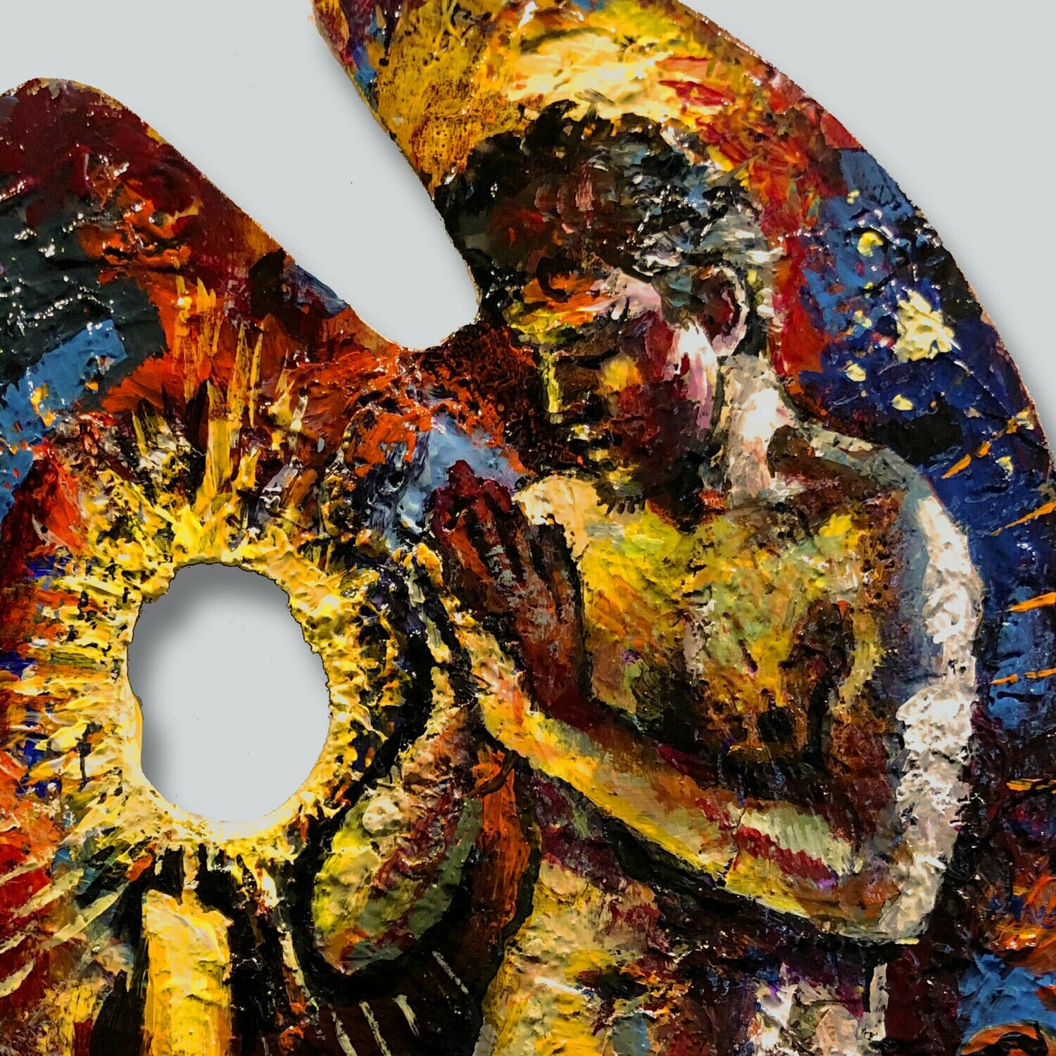 "Hope (Self-Portrait on a Retired Palette)" Original Painting