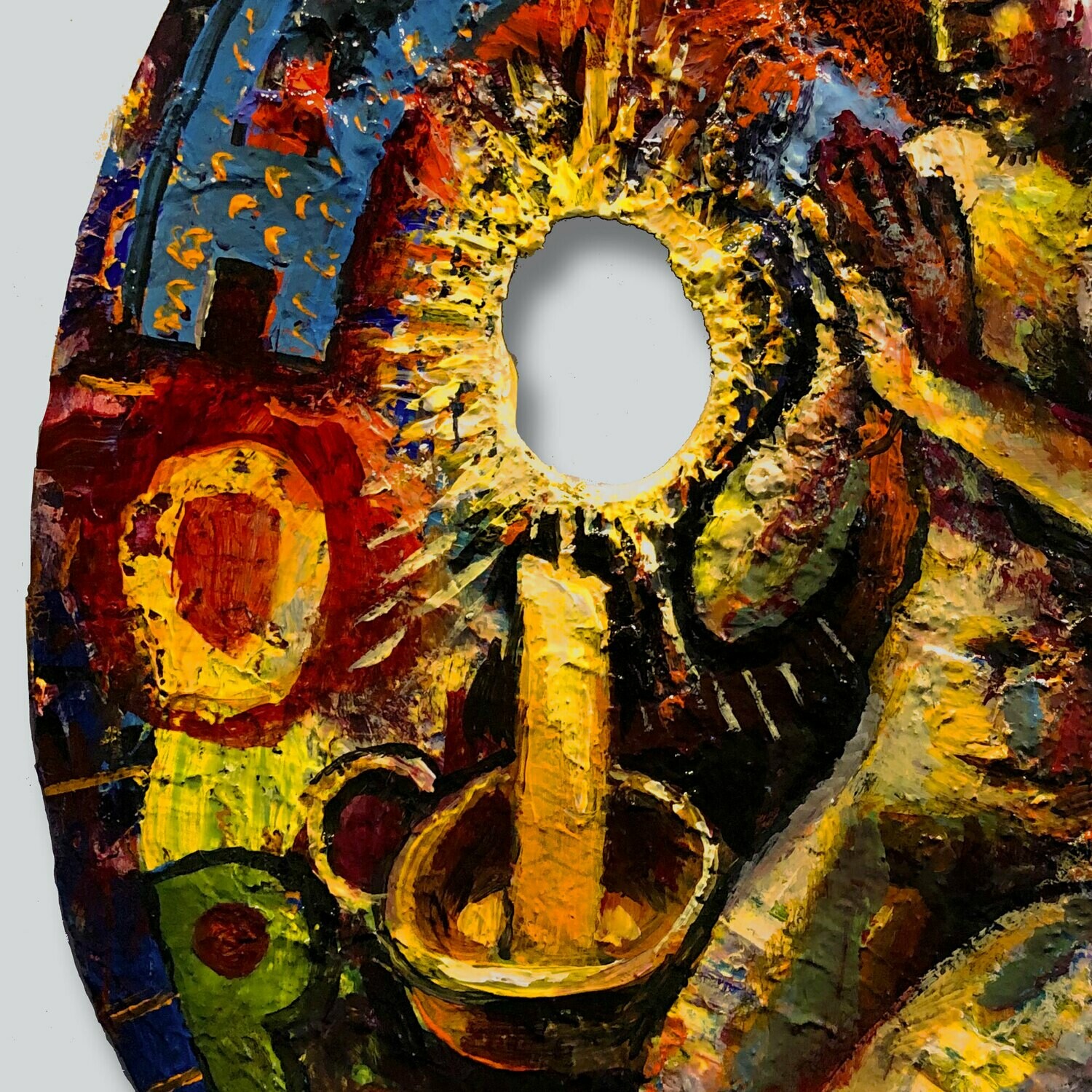 "Hope (Self-Portrait on a Retired Palette)" Original Painting