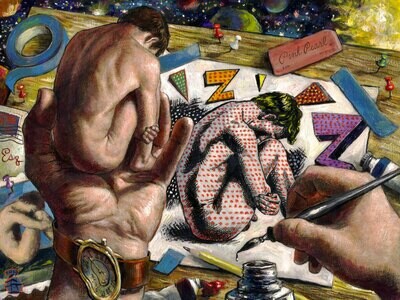 "An Artist's Model Dreams a Dream and Wonders What it Means" Original Painting