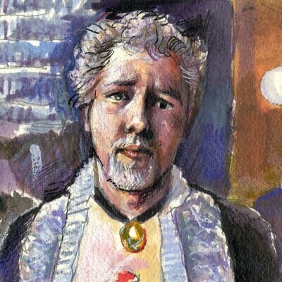 "Self-Portrait à la Manet: A Bar at the Folies-Bergère" Original Mixed-Media Work