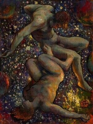 "Falling" Original Painting on Panel